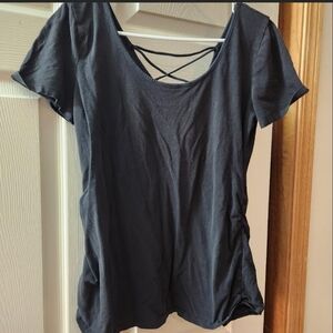 Strappy Back Black Maternity Top